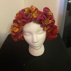 Handcrafted Crochet multi-color ruffle bucket hat